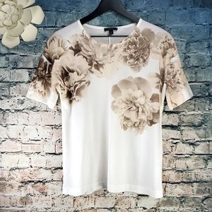 J. Crew | Bold Gypsy Boho Cottagecore Peach Floral T-Shirt Top